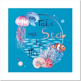 Funny and best gift t Shirt Take me to the sea for kids, girls, sisters, mothers Posters and Art